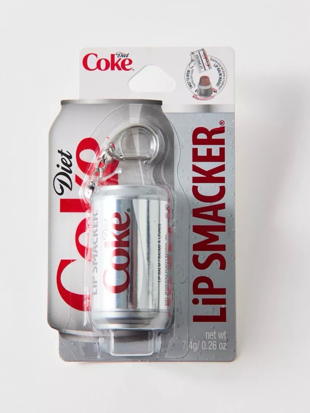 Diet Coke Lip Smacker Lip Balm Bag Charm Keychain NWT - Picture 2 of 8